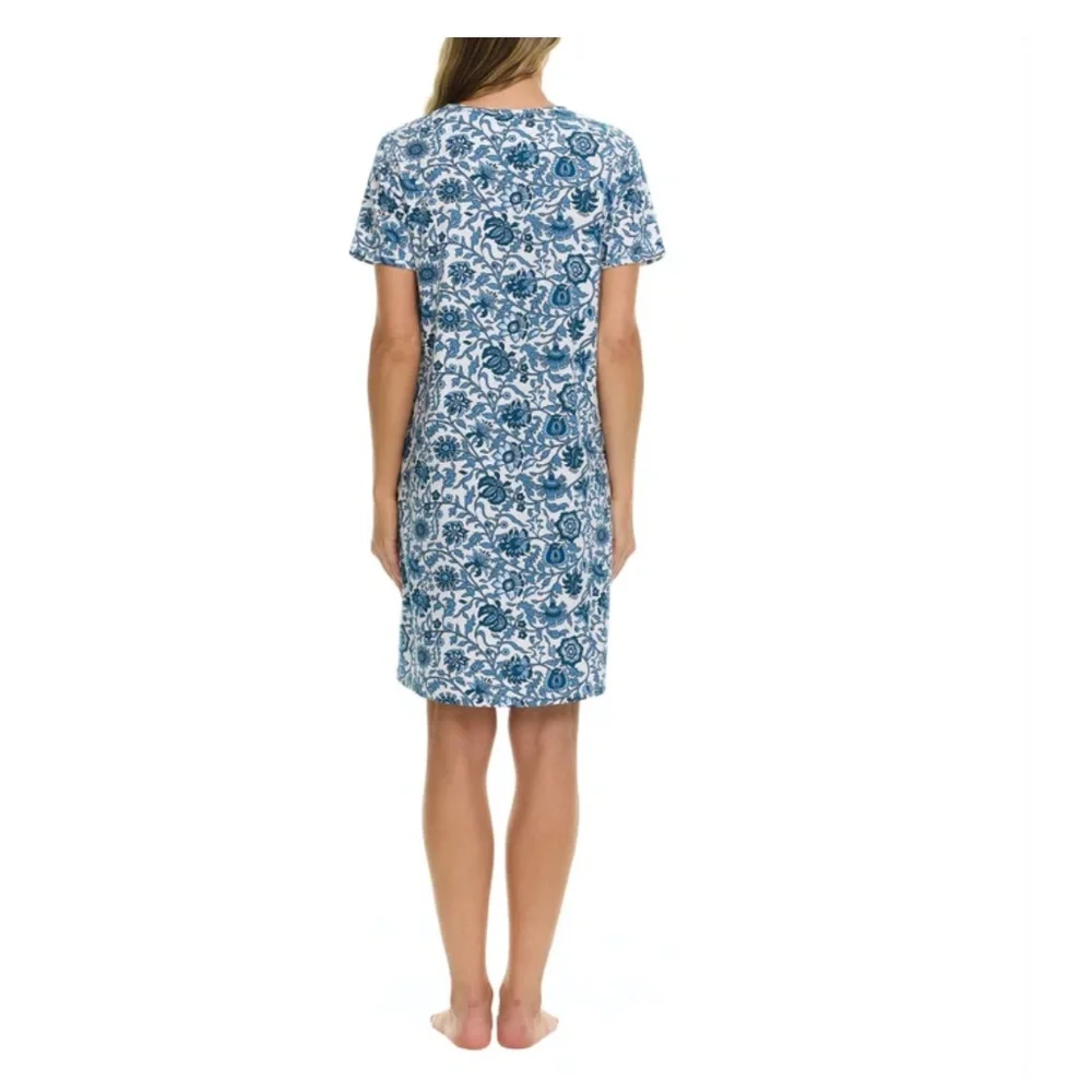 Vera Bradley White Artichoke Cotton Night Gown Pajama Sleep Shirt S NEW - Picture 3 of 4